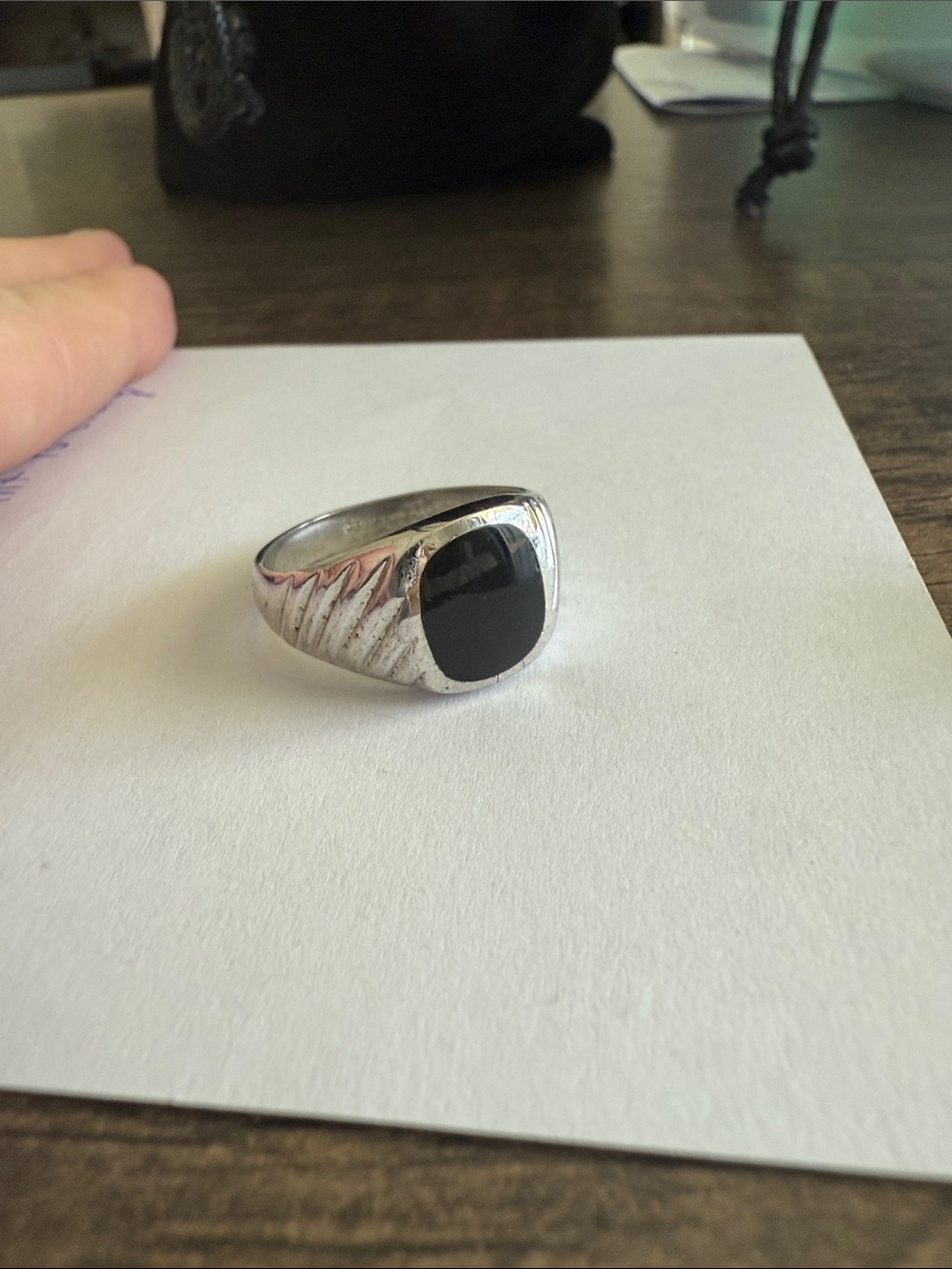 Black and Silver Ring